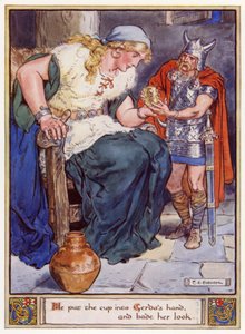 Mise la coppa nella mano di Gerda e le ordinò di guardare da after Charles Edmund Brock