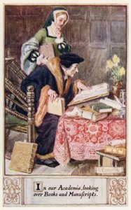 Nella nostra Accademia, esaminando libri e manoscritti da after Charles Edmund Brock