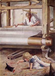Silas Marner al suo telaio da after Charles Edmund Brock