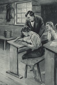 Abraham Lincoln impara a scrivere da after Charles Mills Sheldon