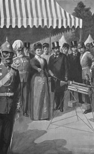 La Principessa di Galles che spara il primo colpo a Bisley, 12 luglio 1890
