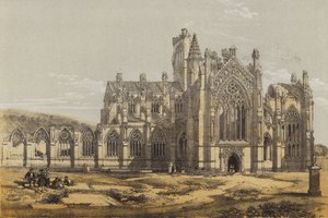 Abbazia di Melrose, da sud da after David Roberts