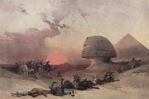 La Piramide di Cheope e la Sfinge, vicino a Giza, Egitto