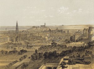 Vista di Edimburgo dal castello da after David Roberts