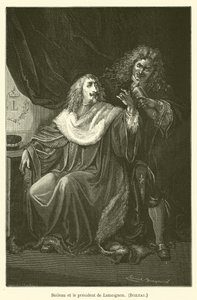 Boileau e il presidente di Lamoignon da after Emile Antoine Bayard