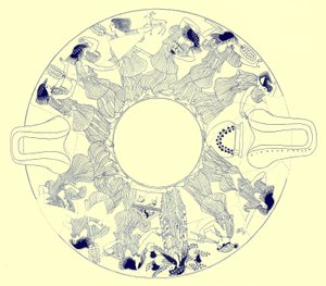 Danza delle menadi per Dioniso, illustrazione da Pitture di vasi greci di J. E. Harrison e D. S. MacColl, pubblicato nel 1894
