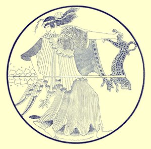 Menade, illustrazione da Pitture di vasi greci di J. E. Harrison e D. S. MacColl, pubblicato nel 1894 da after English School