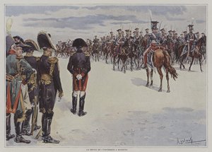 Napoleone che rivede le truppe dei cavalli leggeri polacchi a Bayonne da after Felicien baron de Myrbach Rheinfeld