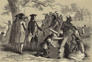 Il trattato di Penn con gli indiani da after Felix Octavius Carr Darley