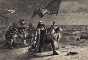 Lo sbarco di Colombo da after Felix Octavius Carr Darley