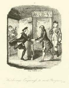 Illustrazione per Peregrine Pickle di Tobias Smollett da after George Cruikshank