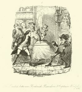 Illustrazione per Roderick Random di Tobias Smollett da after George Cruikshank