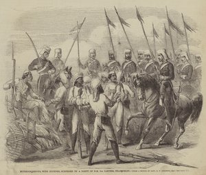 Sepoy ammutinati, con bottino, sorpresi da una pattuglia del 9° Lancieri di Sua Maestà, vicino a Delhi da after George Francklin Atkinson
