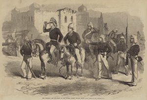 Il generale e il suo staff al picchetto della moschea davanti a Delhi da after George Francklin Atkinson