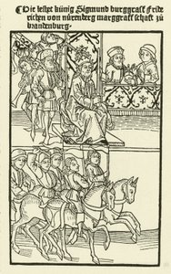 Investitura di Federico I della casa di Hohenzollern come Margravio di Brandeburgo, 1415 da after German School