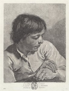 Un Giovane con le Mani Incrociate da after Giovanni Battista Piazzetta Pietro Scattaglia and Innocente Alessandri