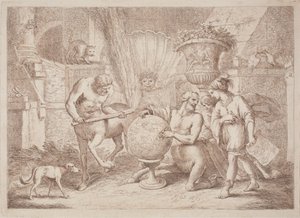 Chirone Insegna Geografia ad Achille da after Giovanni Benedetto Castiglione Gaetano Zompini