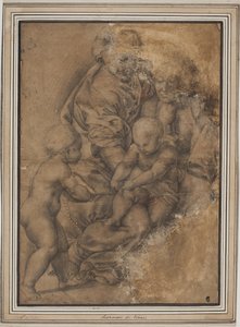 La Sacra Famiglia con il bambino Giovanni Battista (dopo la Madonna della Gatta di Giulio Romano) da after Giulio Romano