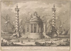La prima macchina per la Chinea del 1760: Il tempio di Nettuno