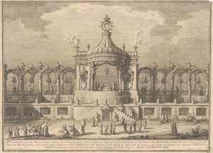 La Seconda Macchina per la Chinea del 1760: Un padiglione in stile chinoiserie da after Giuseppe Palazzi Giuseppe Vasi after Paolo Posi