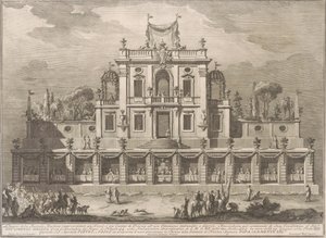 La Seconda Macchina per la Chinea del 1762: Un chiosco, o casa di piacere in stile ottomano da after Giuseppe Palazzi Giuseppe Vasi after Paolo Posi
