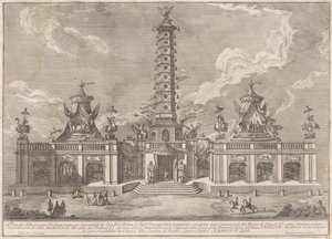 La Seconda Macchina per la Chinea del 1758: La Torre di Porcellana di Nanchino da after Giuseppe Palazzi attritbuted to Giuseppe Pozzi after Paolo Posi