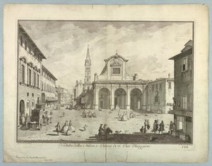 Veduta di Firenze, tavola da "Scelta di XXIV Vedute delle principali contrade, piazze, chiese, e palazzi della Città di Firenze" da after Giuseppe Zocchi