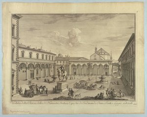Veduta di Firenze, tavola da "Scelta di XXIV Vedute delle principali contrade, piazze, chiese, e palazzi della Città di Firenze" da after Giuseppe Zocchi