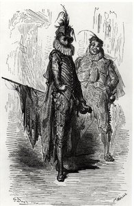 Illustrazione da Le Capitaine Fracasse di Théophile Gautier (1811-72) incisa da Fortune Louis Meaulle (1844-1901) 1866