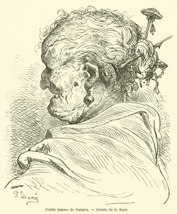 Vecchia donna di Valencia da Gustave after Dore
