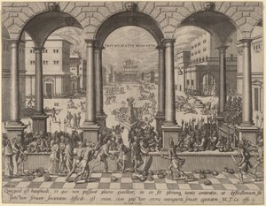 Il massacro sotto il triumvirato romano da after Hans Vredeman de Vries