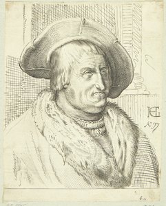 Ritratto fantastico di un vecchio con cappello da after Hendrick Goltzius