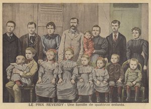 I destinatari del Premio Reverdy. La famiglia Vandenbrouch e i loro quattordici figli da after Henri Meyer