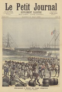 Truppe senegalesi sbarcano al nuovo molo di Cotonou, Dahomey