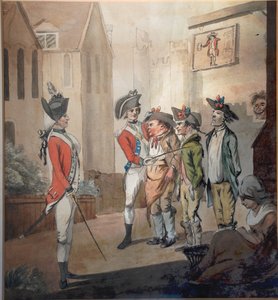 Esercito britannico, gruppo di reclutamento britannico, 1780 da after Henry William Bunbury