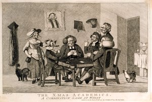 Gli accademici di Natale: un gioco di combinazione a Whist da after Henry William Bunbury