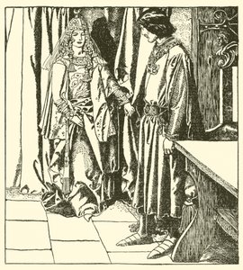 La Regina Morgana appare a Sir Lancillotto da after Howard Pyle