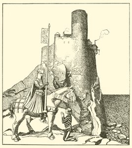 Sir Tristram arriva al castello di Sir Nabon da after Howard Pyle