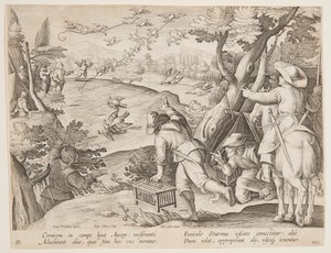 Caccia agli uccelli da after Jan van der Straet, called Stradanus