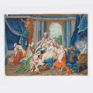 La toilette di Ester da after Jean François de Troy