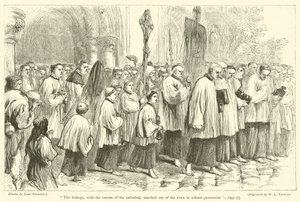 I vescovi, con i canonici della cattedrale, uscirono dalla città in solenne processione