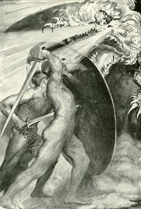 Entrambi i guerrieri stavano dietro lo scudo di ferro da after John Henry Frederick Bacon