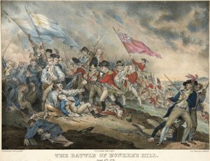 La battaglia di Bunkers Hill, 17 giugno 1775, inciso da Alfred Hoffy, pub. 1786