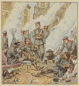 Dopo il combattimento di Orléans, i tedeschi nelle strade della città da after Louis Charles Bombled