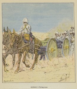 Artiglieria in Madagascar da after Louis Charles Bombled