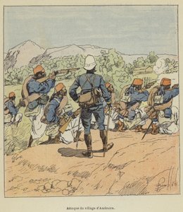 Attacco al villaggio di Andratra da after Louis Charles Bombled