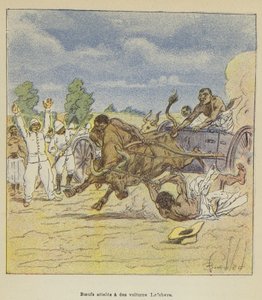 Buoi attaccati a carri Lefebvre da after Louis Charles Bombled