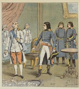 Bonaparte e il conte di Cobentzel da after Louis Charles Bombled