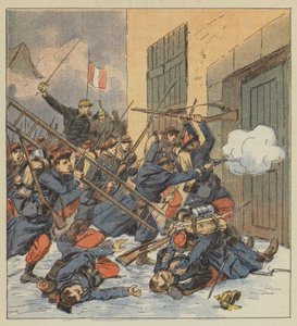 Combattimento di Droué, il generale Gougeard si lancia alla testa di una colonna di fanteria da after Louis Charles Bombled