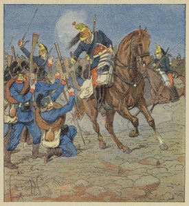 Combattimento di Vallières, i nostri dragoni caricano una compagnia bavarese e la fanno prigioniera da after Louis Charles Bombled